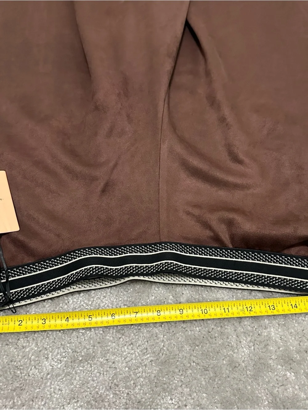 NEW Halogen Chocolate Brown A-Line Midi Skirt with Contrast Waistband Women's LG